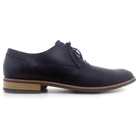 PEGABO Men’s Leather Oxford Dress Shoes in Bordeaux - NEW - Picture 8 of 12